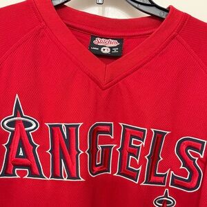 Stitches Red Los Angeles Angels pre-game Jersey size L